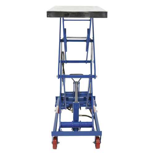 Pneumatic Hydraulic Scissor Lift Table, Steel, 35-1/2" L x 20" W, 800 lbs. Cap. Fastek