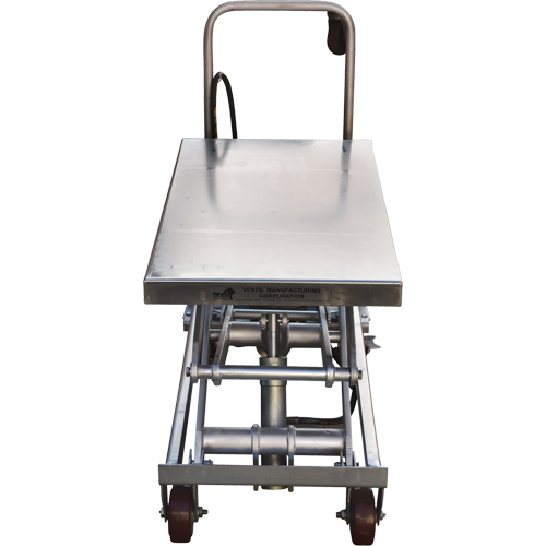 Pneumatic Hydraulic Scissor Lift Table, Stainless Steel, 35-1/2" L x 20" W, 800 lbs. Cap. Fastek