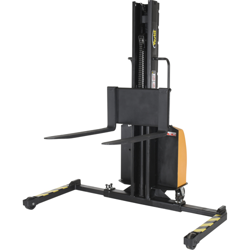 Narrow Mast Powered Lift Stacker, Electric Operated, 1500 lbs. Capacity, 63" Max Lift Fastek