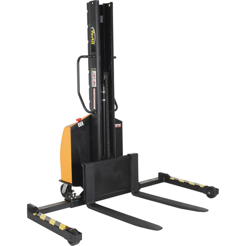 Narrow Mast Powered Lift Stacker, Electric Operated, 1500 lbs. Capacity, 63" Max Lift Fastek