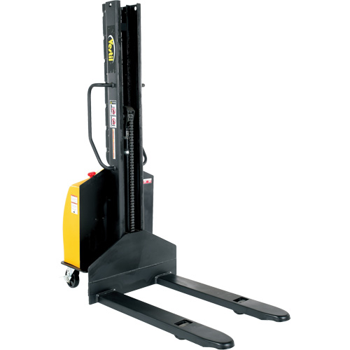 Narrow Mast Powered Lift Stacker, Electric Operated, 1500 lbs. Capacity, 63" Max Lift Fastek
