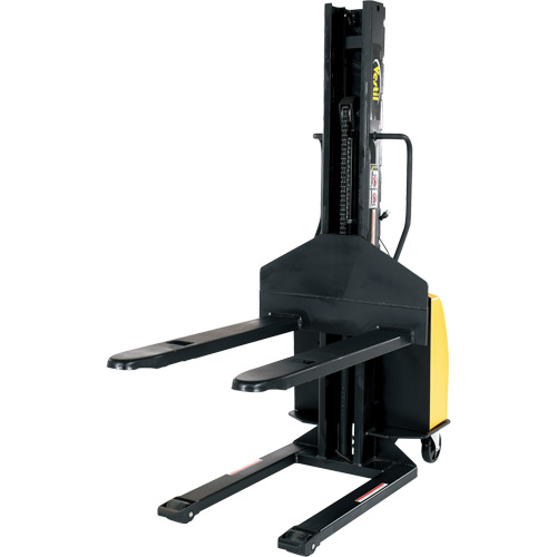 Narrow Mast Powered Lift Stacker, Electric Operated, 1500 lbs. Capacity, 63" Max Lift Fastek
