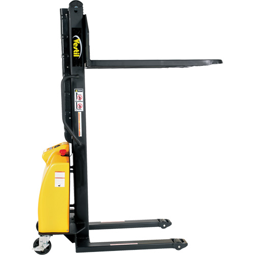 Narrow Mast Powered Lift Stacker, Electric Operated, 1500 lbs. Capacity, 63" Max Lift Fastek