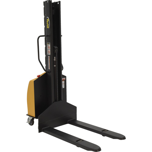 Narrow Mast Powered Lift Stacker, Electric Operated, 1000 lbs. Capacity, 63" Max Lift Fastek