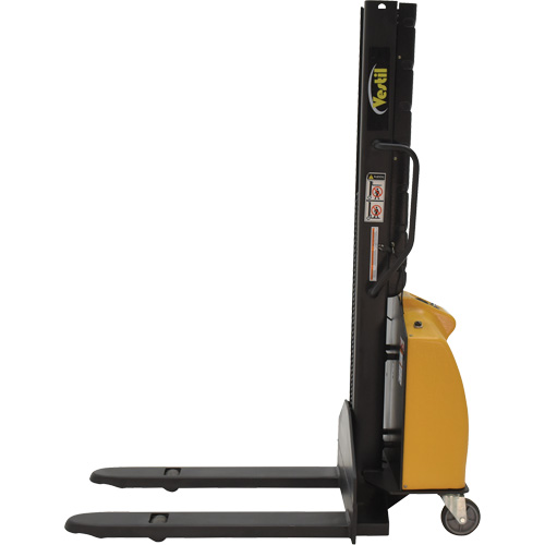 Narrow Mast Powered Lift Stacker, Electric Operated, 1000 lbs. Capacity, 63" Max Lift Fastek