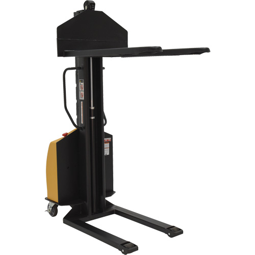 Narrow Mast Powered Lift Stacker, Electric Operated, 1000 lbs. Capacity, 63" Max Lift Fastek