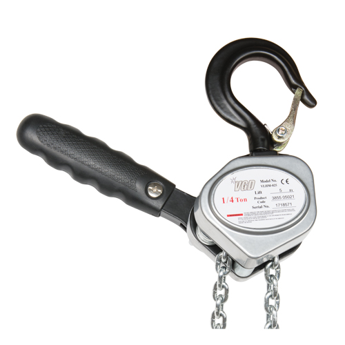 Mini Lever Hoist, 5' Lift, 500 lbs. (0.25 tons) Capacity, Zinc Plated Chain Fastek