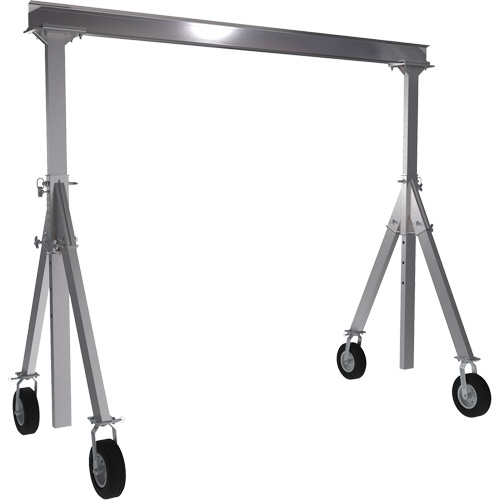 Adjustable Aluminum Gantry Crane, 10' L, 1500 lbs. (0.75 tons) Capacity Fastek