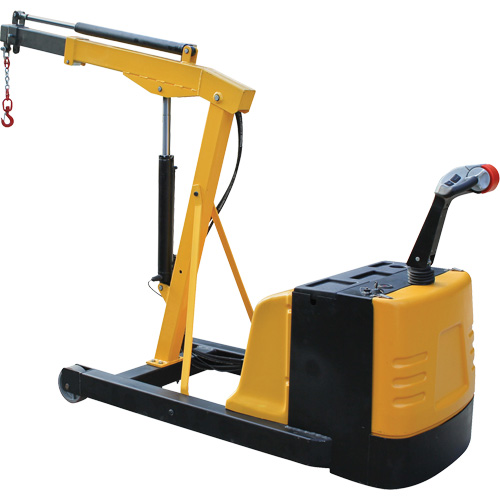 Electric Powered Floor Crane, 8.8' Lift, 1500 lbs. (0.75 tons), 44-1/4" Arm, 62-1/4" H Fastek