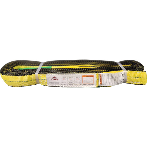 Polyester Web Sling, Double Ply, Twisted Eye, Type 4, 2" W x 20' L, 6400 lbs. Vertical Cap. Fastek