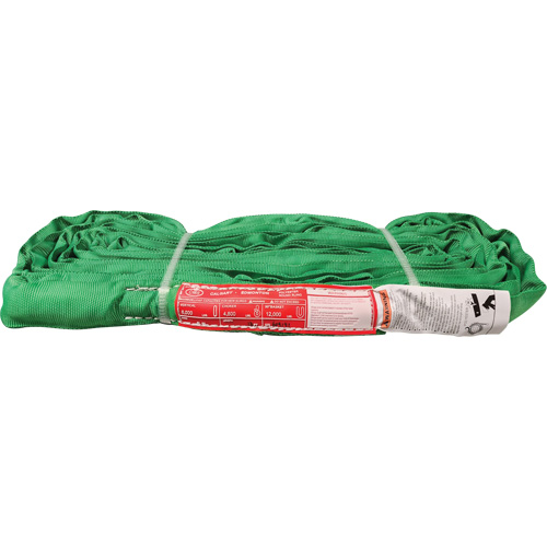 Polyester Round Sling, Green, 12' L, 6000 lbs. Vertical Load Fastek
