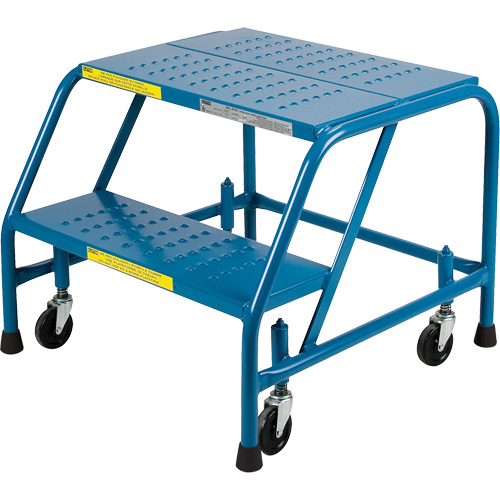 CSA-Certified Rolling Step Ladder, 2 Steps, 22" Step Width, 19" Platform Height, Steel Fastek