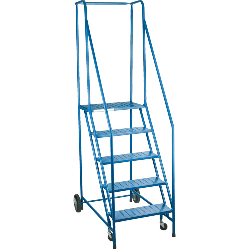 CSA-Certified Rolling Step Ladder, 5 Steps, 22" Step Width, 46" Platform Height, Steel Fastek