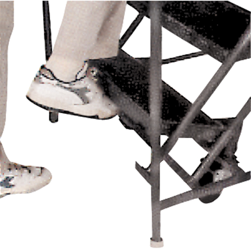 &eacute;chelle roulante &agrave; angle, 9 marches, Antid&eacute;rapant, Inclinaison 50°, Hauteur 90" Fastek