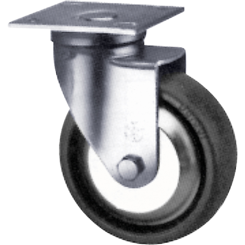 Heavy-Duty Caster, Rigid, 5" (127 mm), Solid Elastomer, 1000 lbs. (453.6 kg.) Fastek