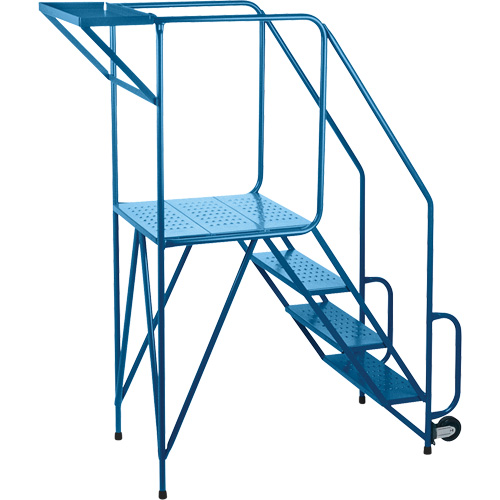 Mechanics/Maintenance Rolling Ladder, Steel, 4 Steps, 38" Platform Height Fastek
