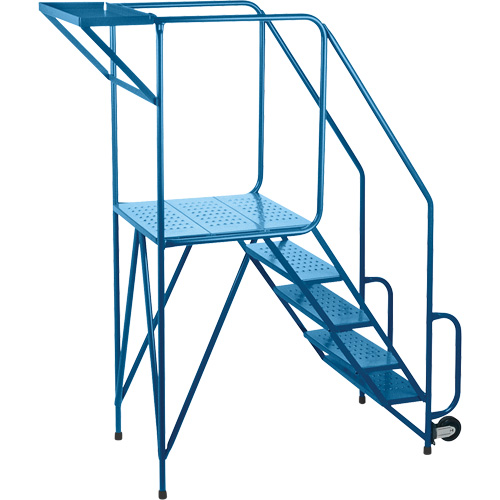 Mechanics/Maintenance Rolling Ladder, Steel, 5 Steps, 47" Platform Height Fastek