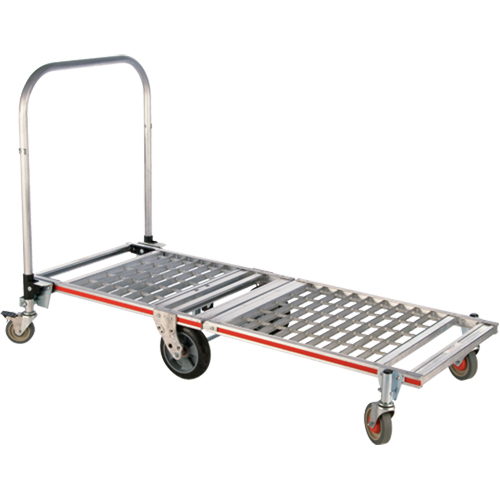 Six Wheel Folding Platform Truck, Aluminum, 1550 lbs., 61-7/8" L x 23-1/4" W, 39" High Fastek