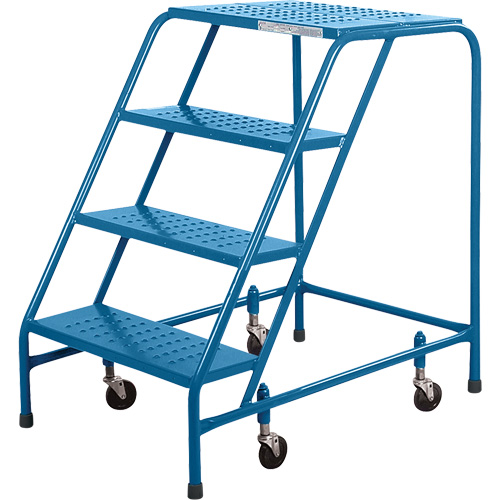 CSA Rolling Step Ladder, 4 Steps, 22" Step Width, 37" Platform Height, Steel Fastek