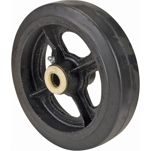 Rubber Wheels, 8" (203 mm) Dia. x 2" (51 mm) W, 600 lbs. (272 kg.) Capacity Fastek