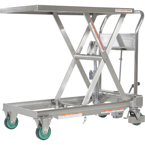 Hydraulic Scissor Lift Table, 31-1/2" L x 19-1/2" W, Stainless Steel, 550 lbs. Capacity Fastek