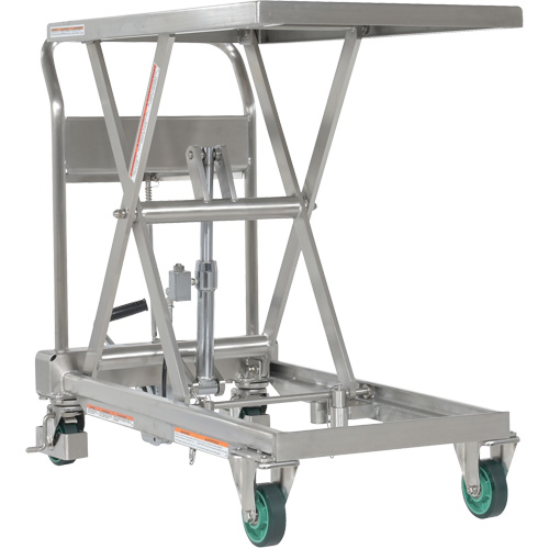 Hydraulic Scissor Lift Table, 31-1/2" L x 19-1/2" W, Stainless Steel, 550 lbs. Capacity Fastek