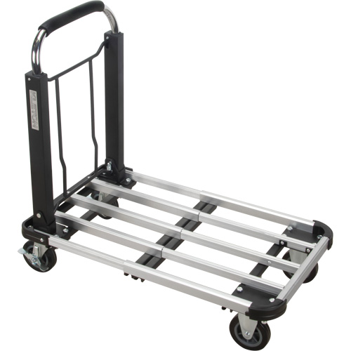 Foldable Platform Trucks, Aluminum, 300 lbs., 28" L x 16" W, 32" High Fastek