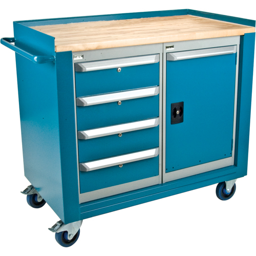 Industrial Duty Mobile Service Workbenches, Wood Surface Fastek