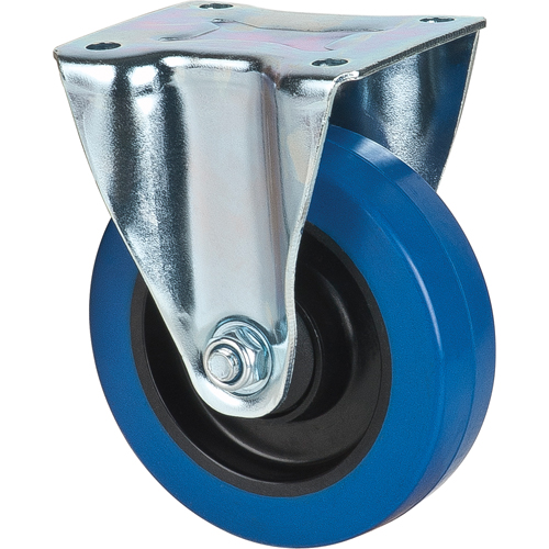 Blue Caster, Rigid, 5" (127 mm), Rubber, 400 lbs. (181 kg.) Fastek