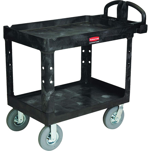 Heavy-Duty Utility Cart, 2 Tiers, 25-1/4" x 37-1/8 x 36-3/8", 500 lbs. Capacity Fastek