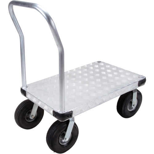 Aluminum Platform Truck, 24" W x 36" L, 1600 lbs. Cap., Pneumatic Wheels Fastek