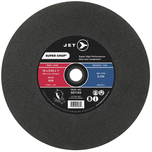 Super Chop&reg; Cut-Off Wheel, 16" x 7/64", 1" Arbor, Type 1, 3700 RPM Fastek