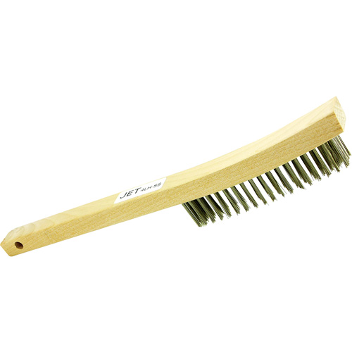 4LHSS 4-Row Long Handle Hand Wire Scratch Brush, Stainless Steel, 4 x 19 Wire Rows, 13-3/4" Long Fastek
