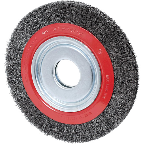 Crimped Wire Wheel, 6" Dia., 0.007" Fill, 2"/1/2" - 5/8" Arbor Fastek