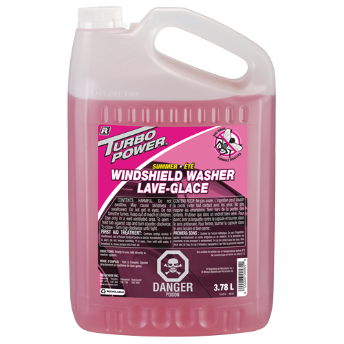 Turbo Power&reg; Summer Bug Wash Windshield Washer Fluid, Jug, 3.78 L Fastek