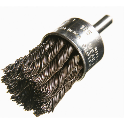 Knotted Wire End Brushes, 1" Dia., 0.012" Wire Dia., 1/4" Shank Fastek