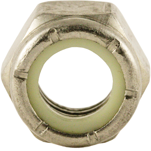 Nylon Lock Nut, 1/2" Dia., Stainless Steel, Fine Fastek