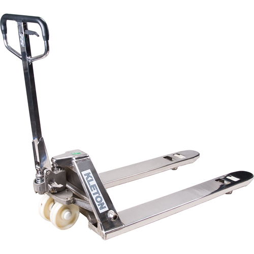 Manual Pallet Trucks, Stainless Steel, 48" L x 27" W, 5500 lbs. Capacity Fastek