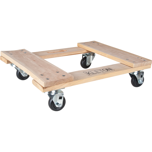 Hardwood Dolly, Polyolefin Wheels, 1000 lbs. Capacity, 18" W x 24" D x 7" H Fastek