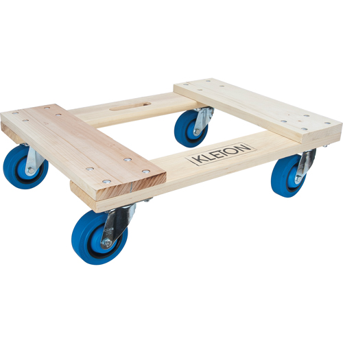 Hardwood Dolly, Rubber Wheels, 1400 lbs. Capacity, 18" W x 24" D x 7" H Fastek