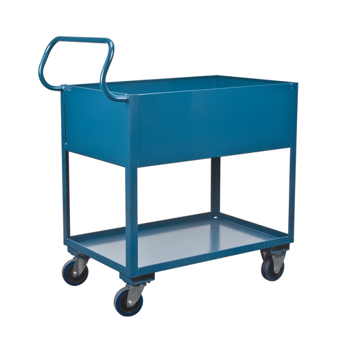 Chariots de service &agrave; bordure profonde, 2 Tiers, 24" la x 47" h x 36" p, Capacit&eacute; 1200 lb Fastek