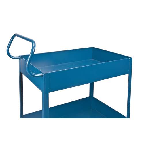 Deep Lipped Service Cart, 2 Tiers, 24" W x 47" H x 36" D, 1200 lbs. Capacity Fastek