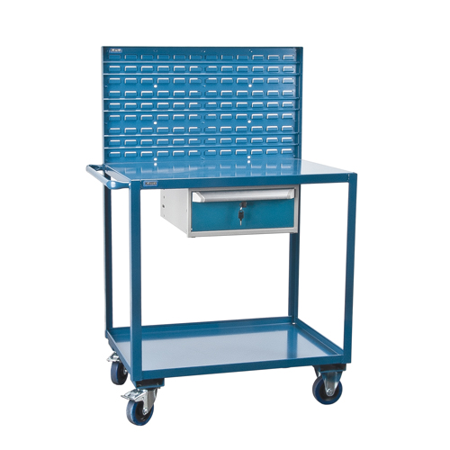 Mobile Service Cart, 2 Tiers, 24" W x 57" H x 40" D, 1200 lbs. Capacity Fastek