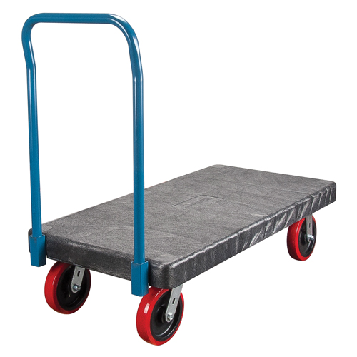 Plastic Platform Truck, 60" L x 30" W, 2500 lbs. Cap., Polyurethane Wheels Fastek