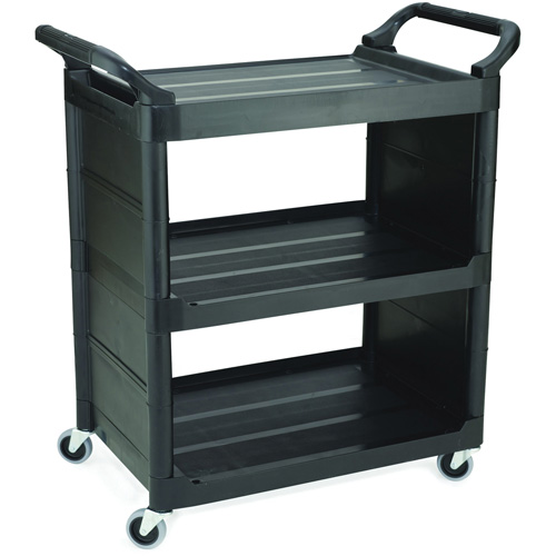 Bussing Cart with End Panels, 3 Tiers, 18-5/8" x 36-5/8" x 33-5/8", 150 lbs. Capacity Fastek