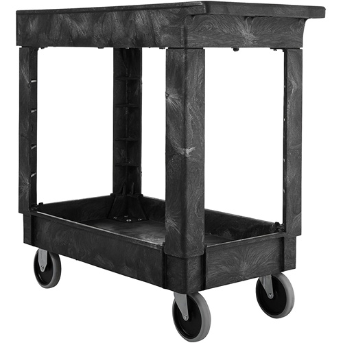 Flat Handle Utility Cart, 2 Tiers, 34" x 31-1/4" x 16", 500 lbs. Capacity Fastek