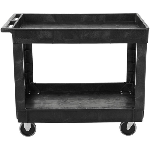 Flat Handle Utility Cart, 2 Tiers, 40" x 32-1/4" x 24", 500 lbs. Capacity Fastek
