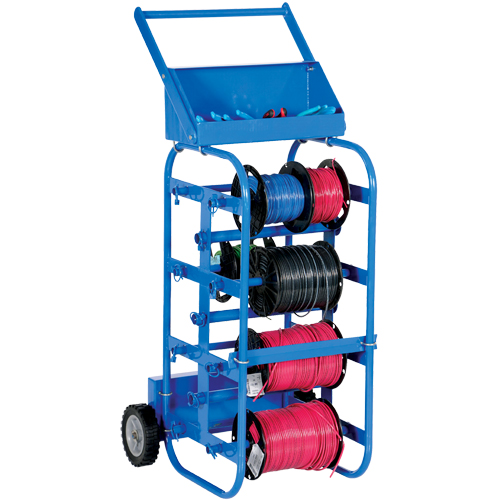 Portable Wire Reel Caddy, Steel, 11 Rod, 19-1/2" W x 43-1/4" H x 17-1/2" D, 150 lbs. Capacity Fastek