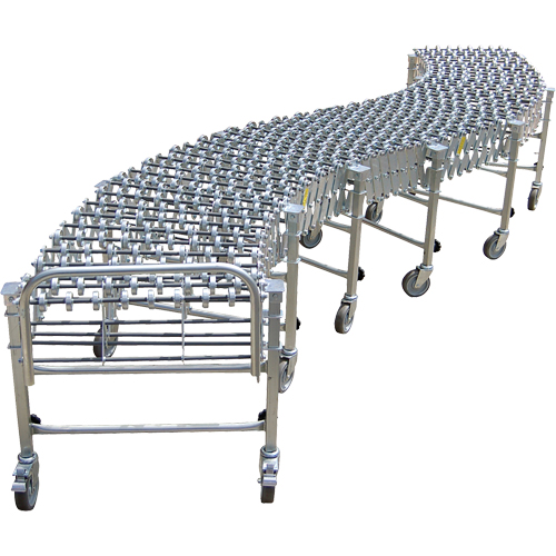 Expandable/Flexible Conveyors, 18" W x 12' 10" L, 226 lbs. per lin. ft. Capacity Fastek