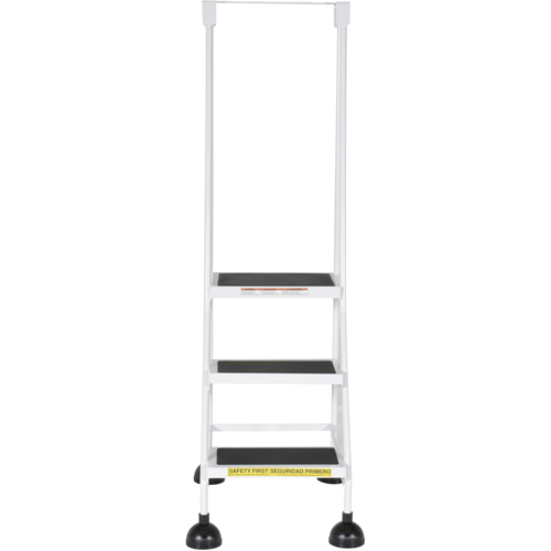 Stop-Step Ladders, 3 Steps, 16" Step Width, 28-11/16" Platform Height, Steel Fastek